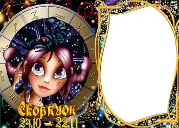 Kesan foto daripada kategori Zodiak № 1301. Tulisan pada bingkai: Scorpio