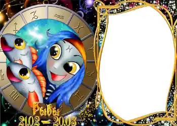 Kesan foto daripada kategori Zodiak № 1303. Tulisan pada bingkai: Pisces