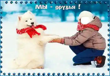 Kesan foto daripada kategori Untuk kanak-kanak № 95998. Tulisan pada bingkai: Мы - друзья!