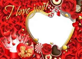 Kesan foto daripada kategori Bingkai untuk pasangan bercinta № 1274. Tulisan pada bingkai: I love you!