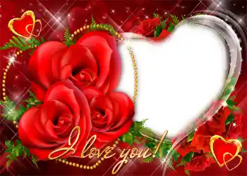 Kesan foto daripada kategori Bingkai untuk pasangan bercinta № 1286. Tulisan pada bingkai: I love you!